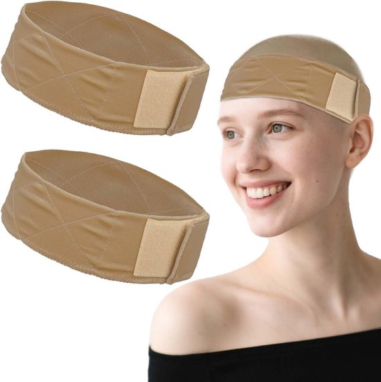 2 stuks huidskleurige pruikgreep, antislip naadloos wig grip hoofdband, verstelbare elastische pruikband, zacht kant fluwelen pruik accessoires voor sport yoga, bevestig pruiken