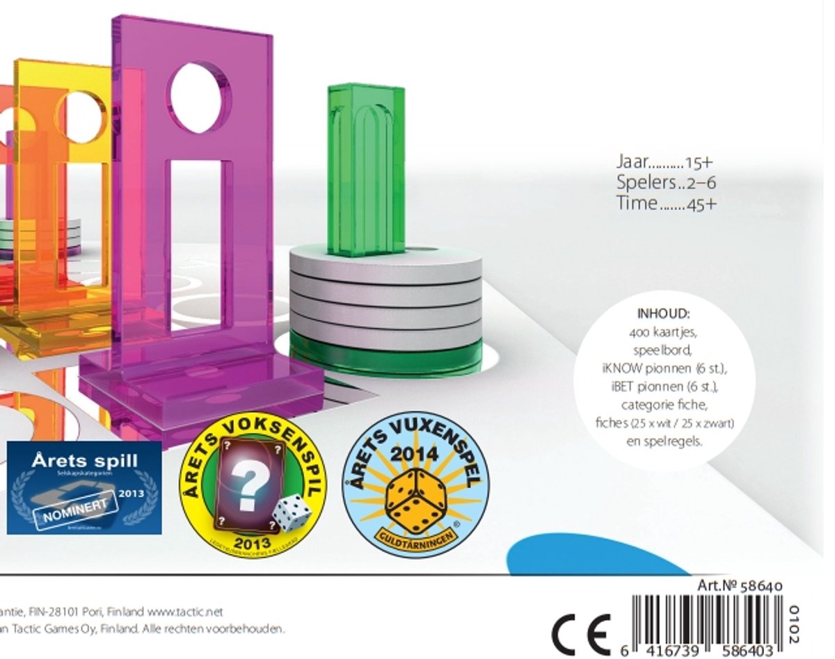 Tactic IKNOW Mini Innovations – Gioco Da Tavolo Di Domande E Scommesse, 200 Domande, 15+ Anni