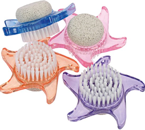 Nagelborstel met Puimsteen - Assorti - Ster - Reinigen - Eelt Verwijderen - Pedicure - Medi Pedi - Zeester - Starfish