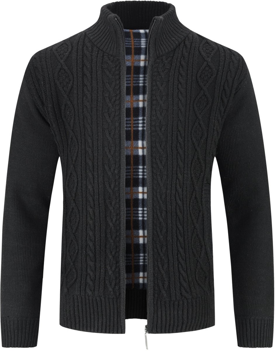 Allthemen Heren Trui Met Staande Kraag - Warme Vest - XL