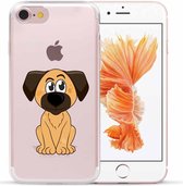 Apple Iphone 7 / 8 / SE2020 / SE2022 siliconen cover hoesje bruin hondje