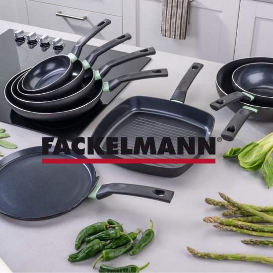 Fackelmann Balance braadpan 20 cm, anti-aanbakpan van 90% gerecycled aluminium met ergonomische kunststof handgreep, kleine inductiepan voor koken en aanbraden