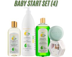 Makari Bébé Complete Baby Verzorgingsset – 4-delige Startset met Babyzeep, Babyolie, Cleansing Milk en Foaming Gel – Voor de Gevoelige Babyhuid