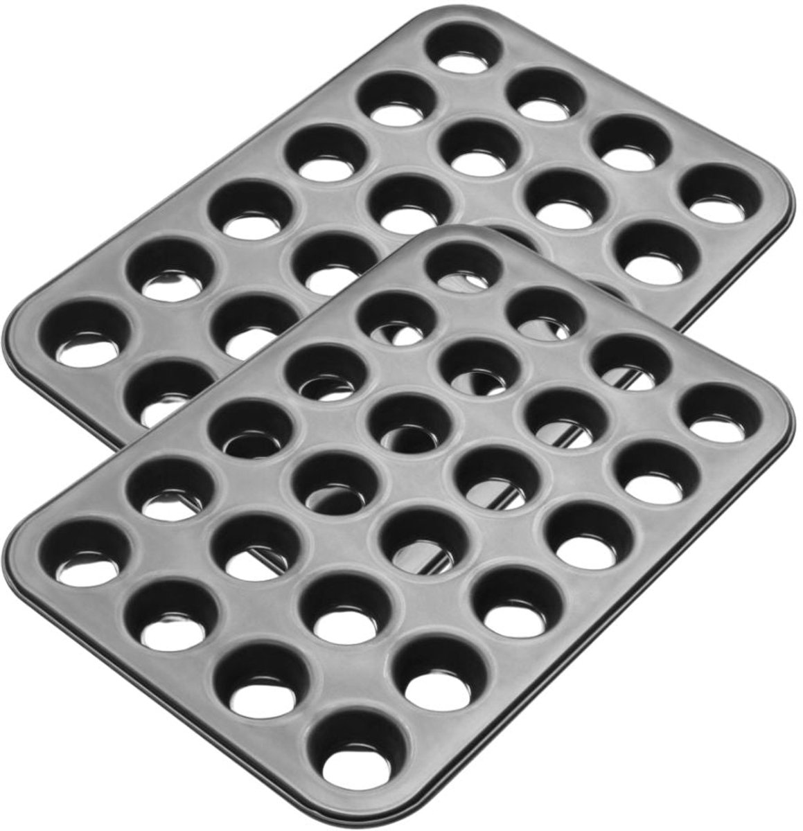 Set van 2 Muffinvormen met 24 holtes 38 x 16 cm Zenker Black Metallic