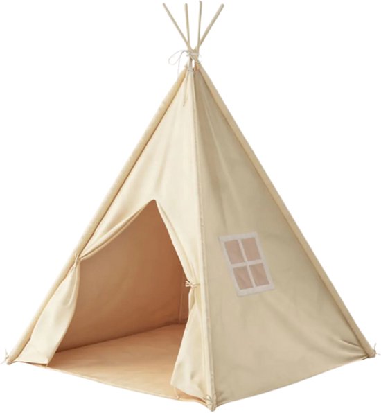 Speeltent Off-White - Wigwam met dunne Vloerbodem als cadeau voor kind 2 jaar