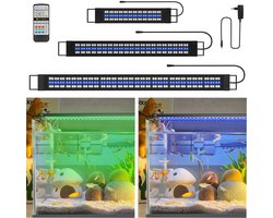 30W Aquarium led verlichting RGB - Lengte 86.5cm - Via de afstands bediening kunt u de kleuren instellen - Dimmen van de rgb aquarium verlichting is ook mogelijk - IP44 - Timer-functie, Functie voor zonsopgang en zonsondergang