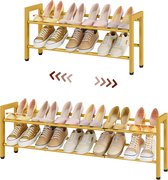 Relaxdays schoenenrek SANDRA, 2 laags, voor 6 paar schoenen, metalen rek, HBD: ca. 33.5 x 69.5 x 26 cm, wit Relaxdays schoenenrek SANDRA, 2 laags, voor 6 paar schoenen, metalen rek, HBD: ca. 33.5 x 69.5 x 26 cm, wit