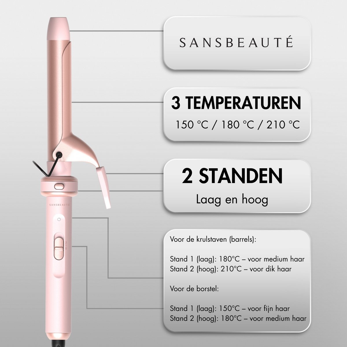Sansbeauté 7-in-1 Krultang Hairstyler thumbnail 8
