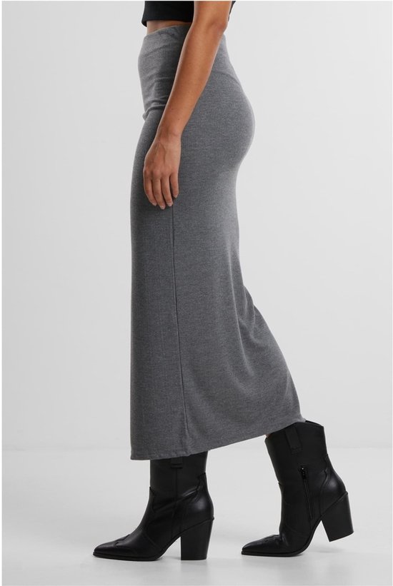 Urban Classics Ladies Rib High Slit Jupe Jupe longue gris mélangé S