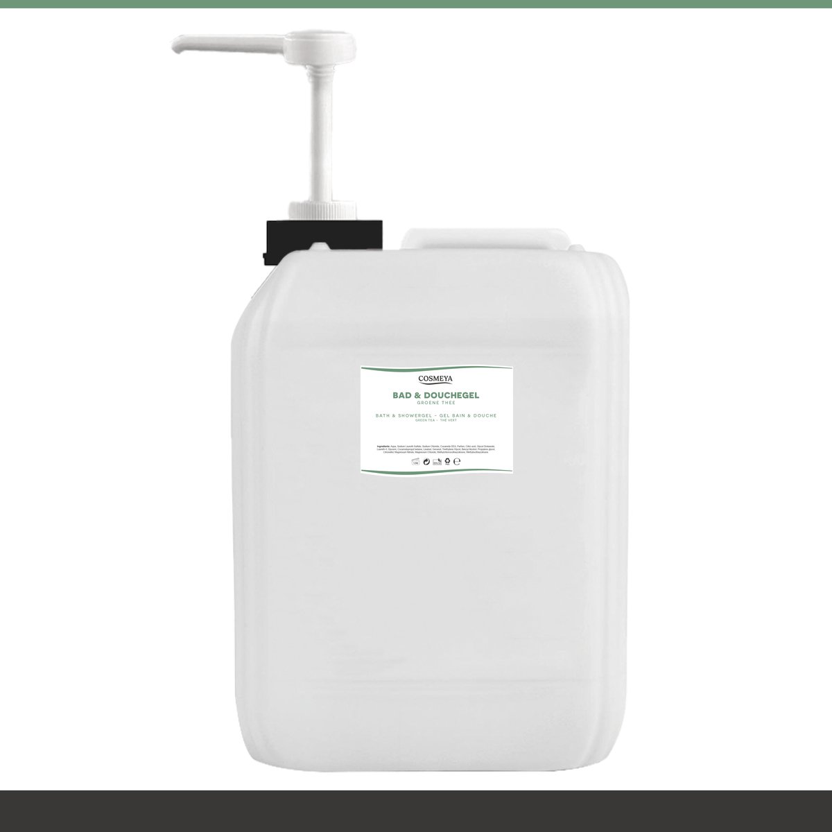 Bad & Douchegel - Groene thee - Transparant - 12 Liter - Jerrycan - Met pomp - Navulling - Navullen - Shower gel - Showergel - Douche gel - Shampoo - 3 - 5 - 6 - 10 | LP5