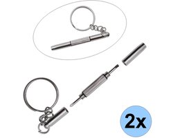 2x Bril Schroevendraaier - Sleutelhanger schroevendraaier - Schroevendraaier Set - Kruiskop - Platkop - Telefoon Reparatie - Dopsleutel - Reparatie Set - Zonnebril - Sleutelhanger
