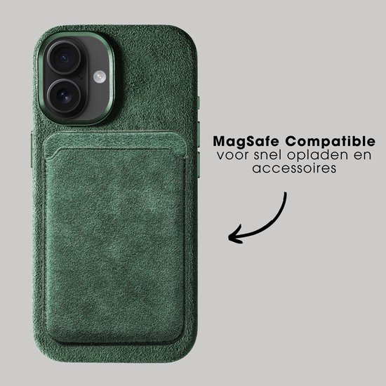 Coque de Luxe Alcanside pour Apple iPhone 17 - Protection antichoc Magsafe 360° - Coque Alcantara Premium - Protection optimale à 100 % - Vert nuit
