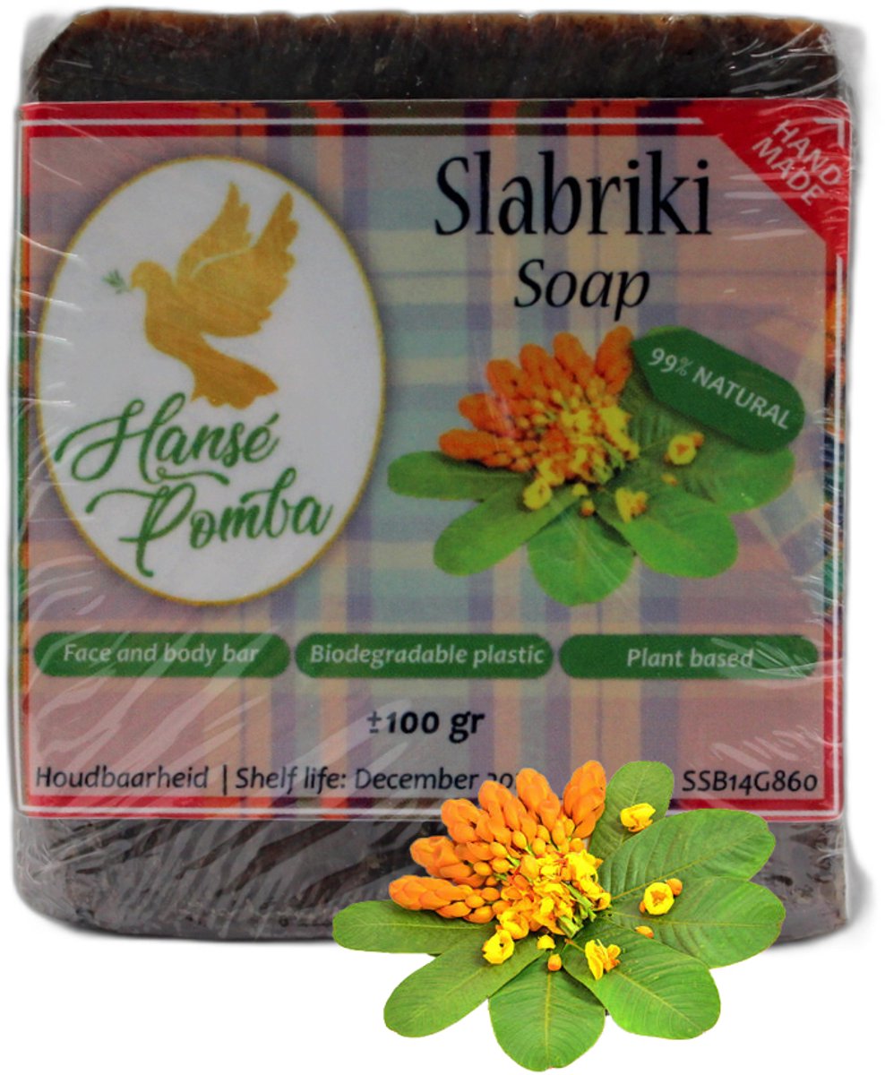 Hansé Pomba - Slabriki Soap - Zeep - 99% natuurlijk - Senna Alata plant - Suriname