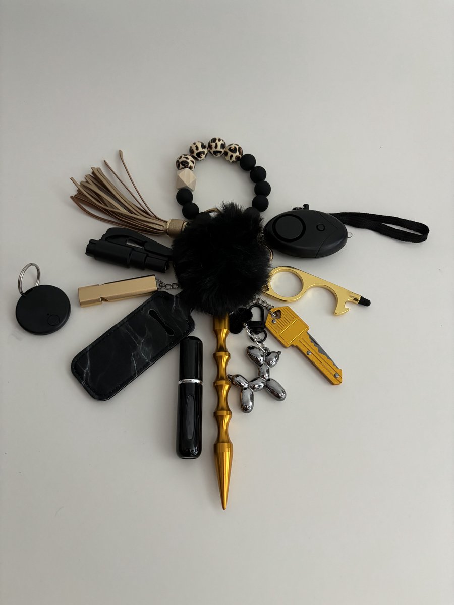 Zelfverdedigings sleutelhanger goud medium