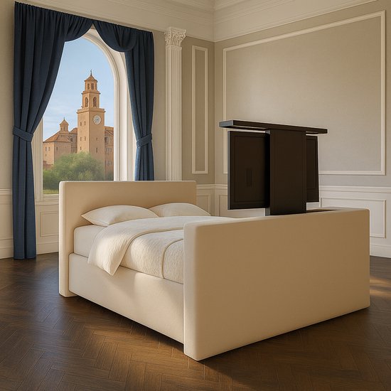 BoxspringFD Monza Boxspring met TV-lift 180x200 cm Beige - BoxspringFD - €1.359,00