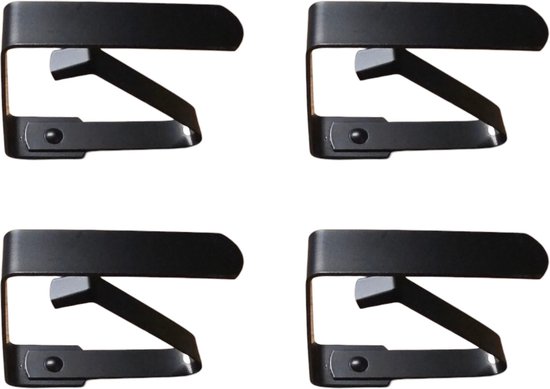Foto: Zwarte metalen tafelkleedklemmen set van 4 tafelkleed gewichtjes geschikt tot 3 5 cm tafeldikte odaani