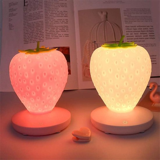 Daity 1 Pack - LED-nachtlampje, aardbeilicht siliconen multi-color dimbare lamp, USB oplaadbare lamp, 3 standen met schakelaar, geschikt voor verjaardagen, Kerstmis van Daity — afbeelding 3