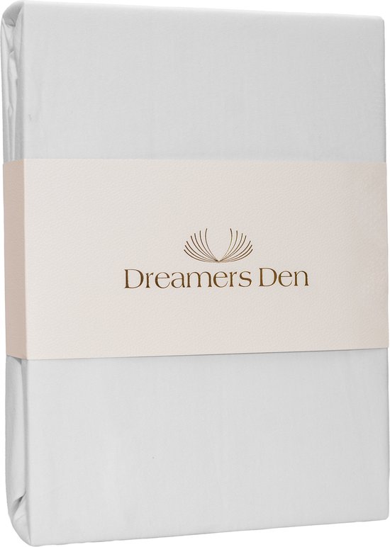 Dreamers Den - Jersey Premium élasthanne - Katoen biologique - Hoeslaken - Wit - 200 x 220 cm - Hauteur des coins : 35 cm