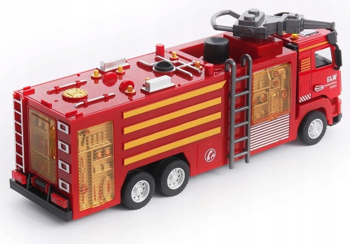 Brandweerwagen Speelgoed met Waterkanon, Licht & Geluid - 25,5 cm – foto 2