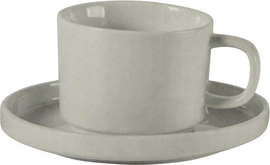 Almina Mondo - Service à café - 12 pièces - Wit - 220 ml - Porcelaine - Tasses à café