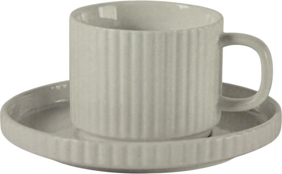 Almina Borneo - Service à café - 12 pièces - Wit - 220 ml - Porcelaine - Tasses à café