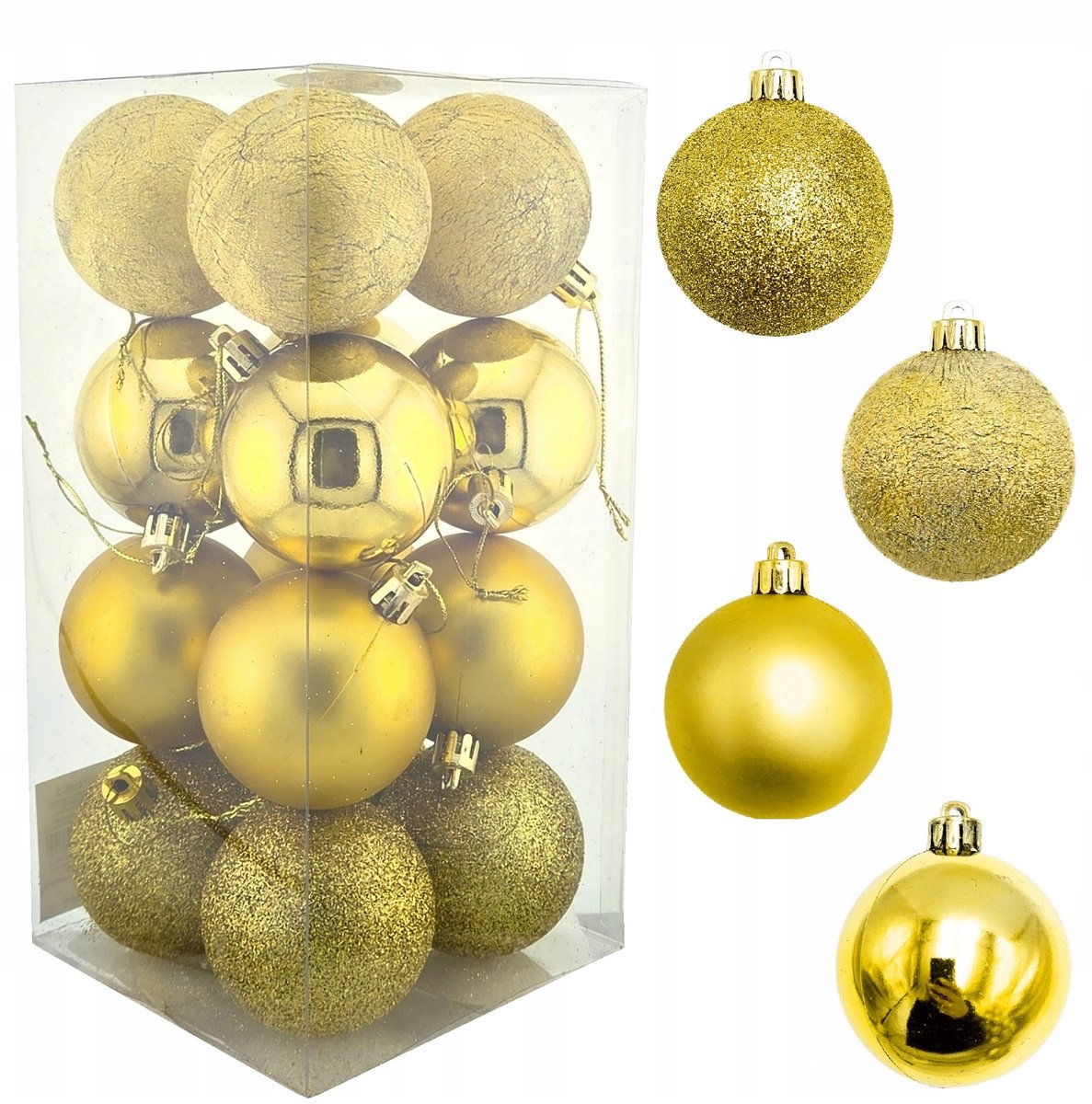 Gouden Kerstballen Set 16 stuks 6cm - Onbreekbaar
