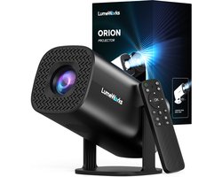LumeWorks Orion Pro Mini Beamer Editie 2025 - Projector - 4K Support - Geschikt voor IOS en Android - Android 11 - Draagbaar - Thuisbioscoop - Zwart