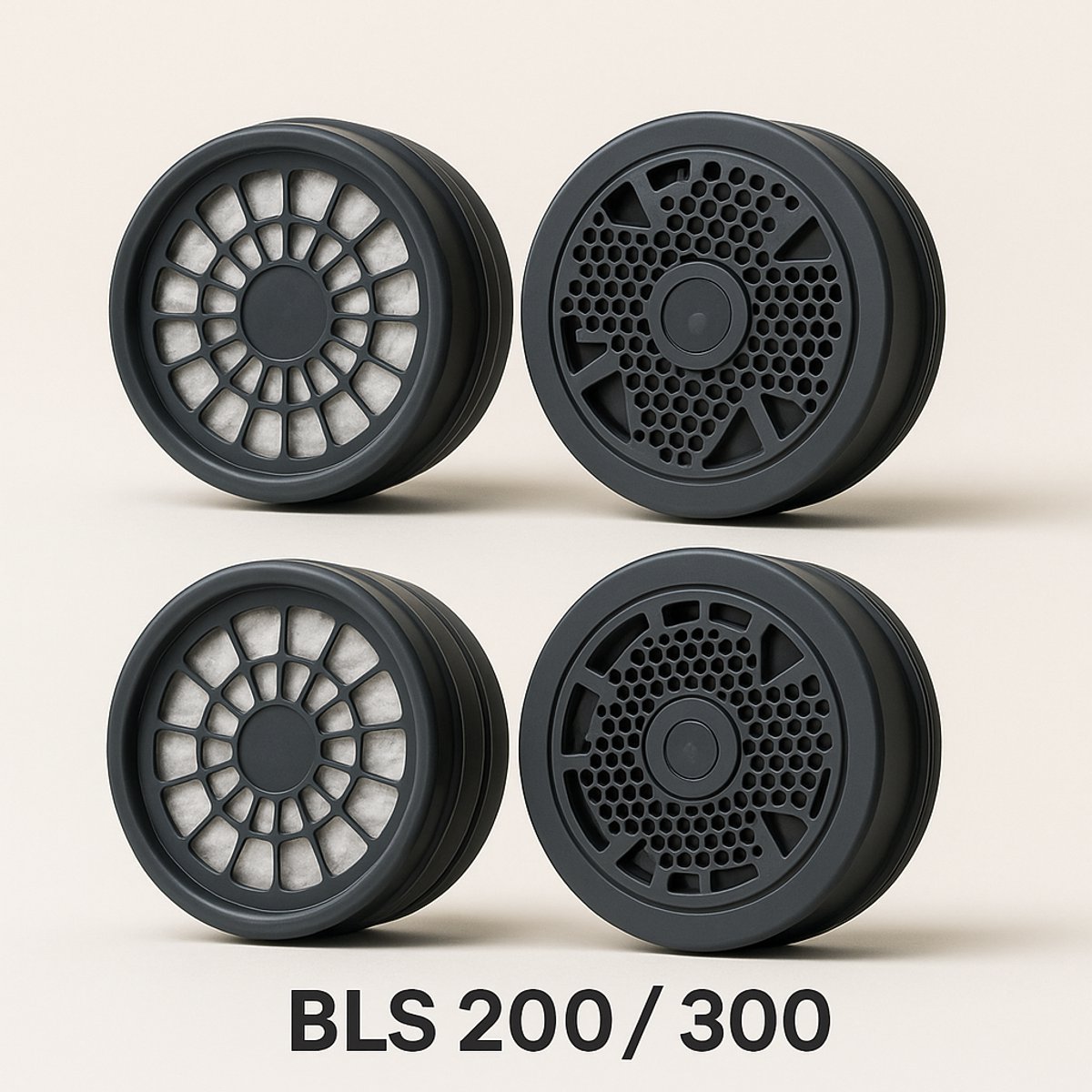 4 pack BLS 302 P3 R Stoffilter voor BLS 200 / 300 Maskers – Set van 4x2