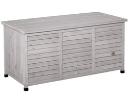 Opbergbox met Deksel - Tuinkussenbox - Kussenbox - Tuinbox 127x56x60 cm - Weersbestendig - Ademend - Voor Buiten in de Tuin - Grijs