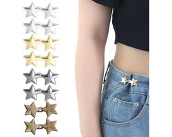 Spijkerbroek Taille Verkleiner, Verstelbare jeansknoop, jeansknoop, clip-on jeansknopen, geen naaien nodig, tailleveranderaar, voor jeans, Verstelknoop Broek, 8 paar - Cyslmuk®