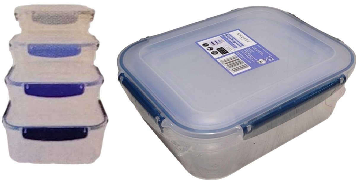 Smukee Voorraadcontainers Set 4 stuks 650-3300ml - Luchtdicht