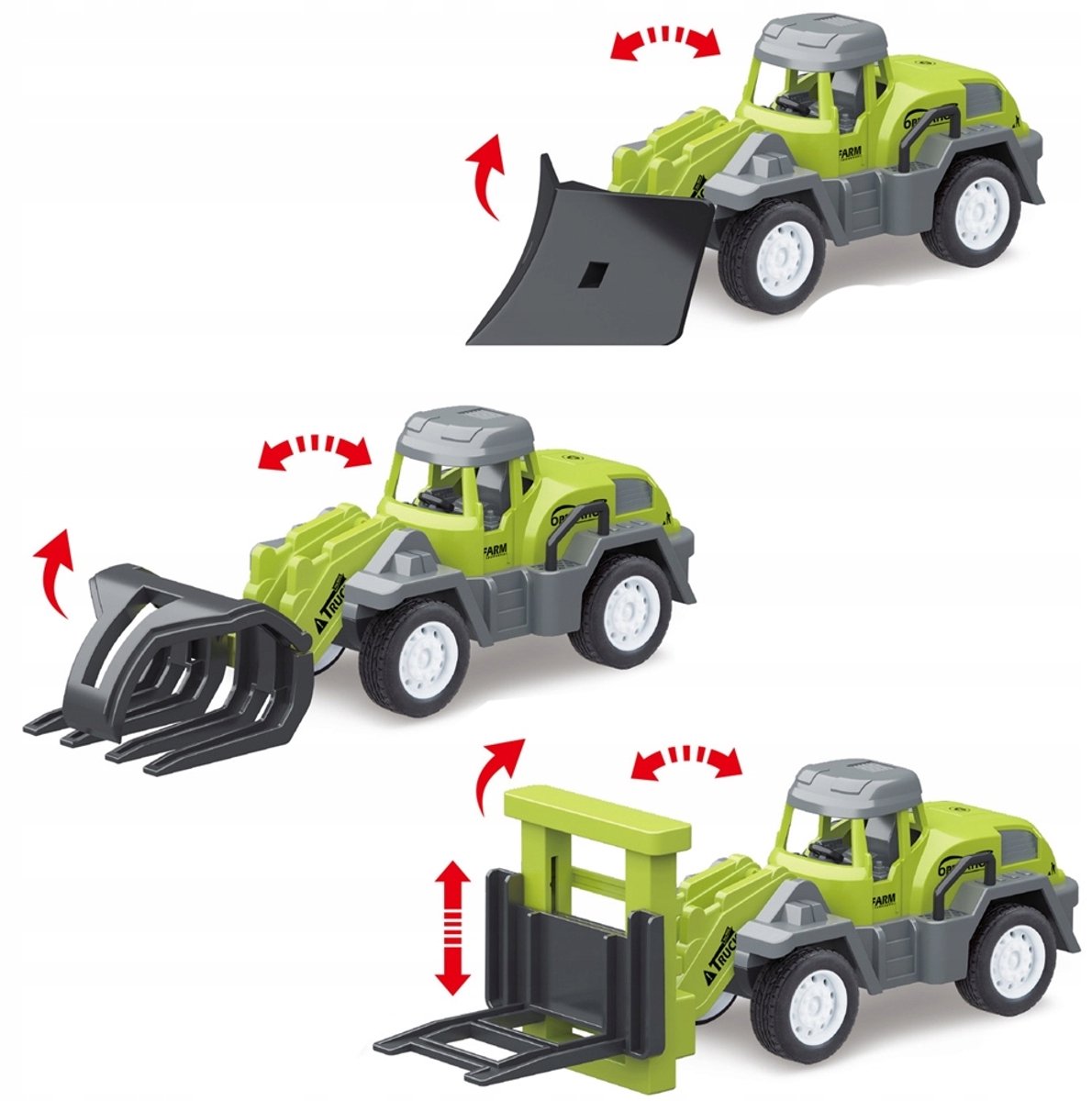 Askato Kunststof Traktor met Verwisselbare Lepels - Groen