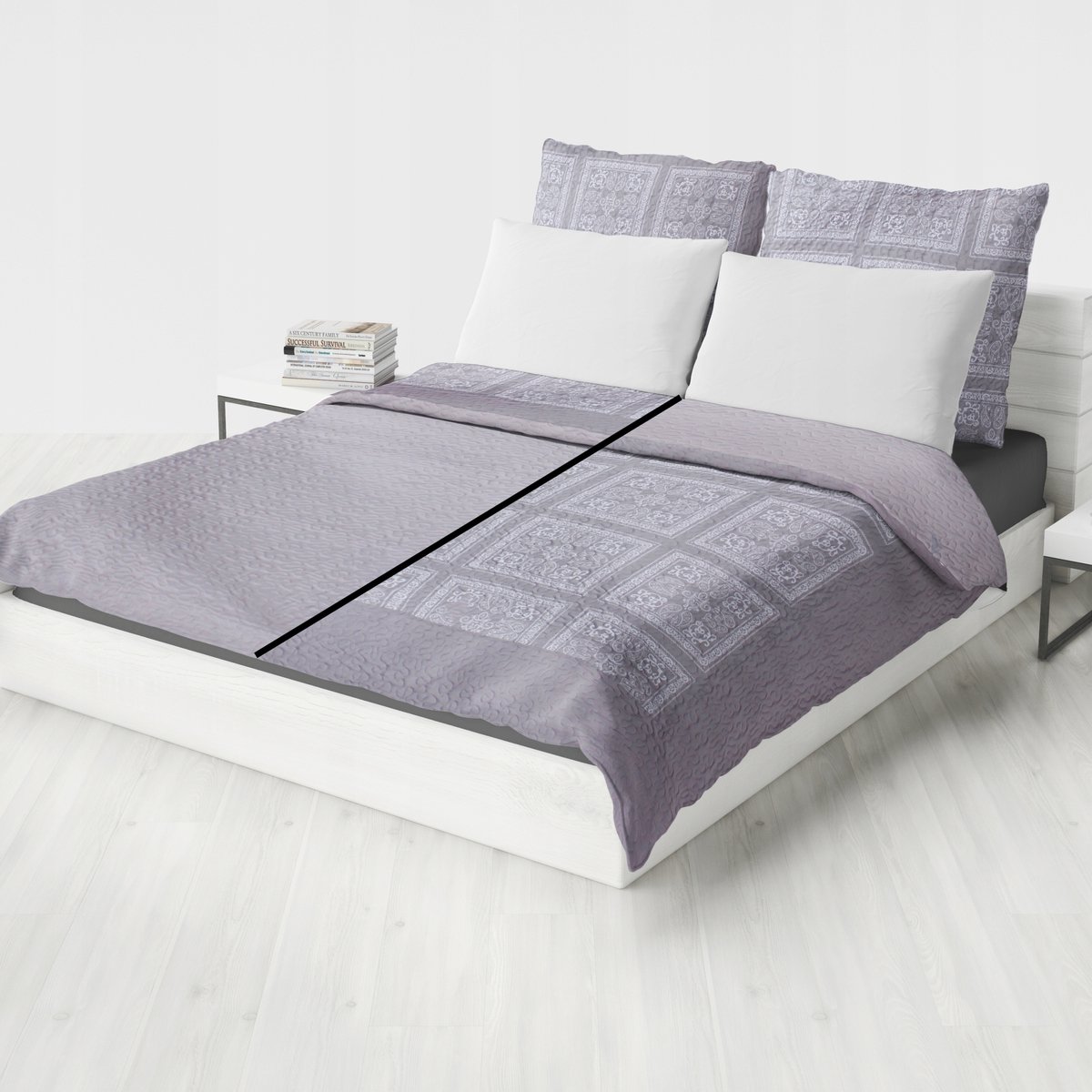 Pikowana Narzuta Platinum 200x220 cm - Stijlvol Grijs
