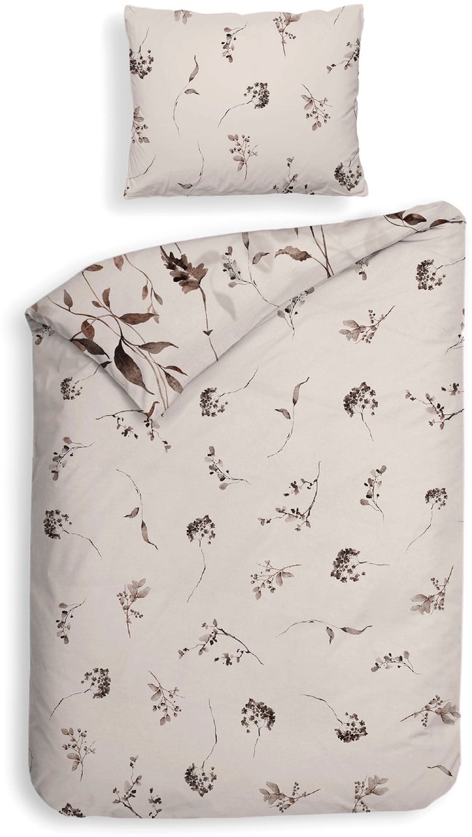 Heckettlane Dekbedovertrek Katoen Satijn Bennet - Natural - 100% Katoen-Satijn - Dekbedovertrek 140x200/220cm - Eenpersoons - Cambridge