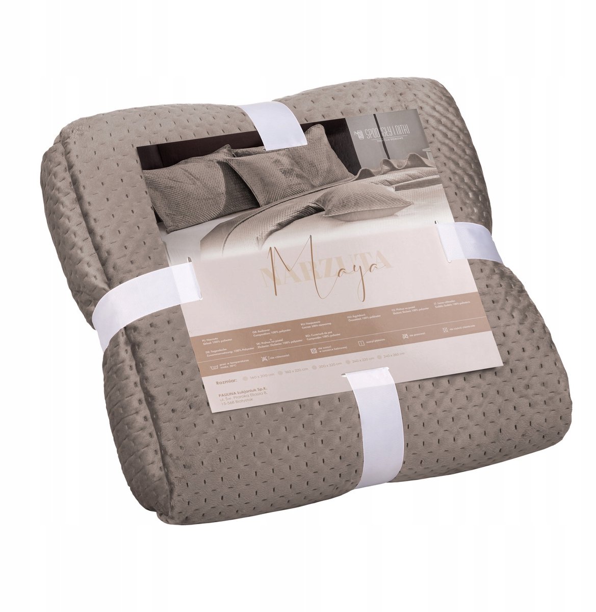 Gewatteerde Plaid 200x220cm Maya Velvet - Luxe Bruin