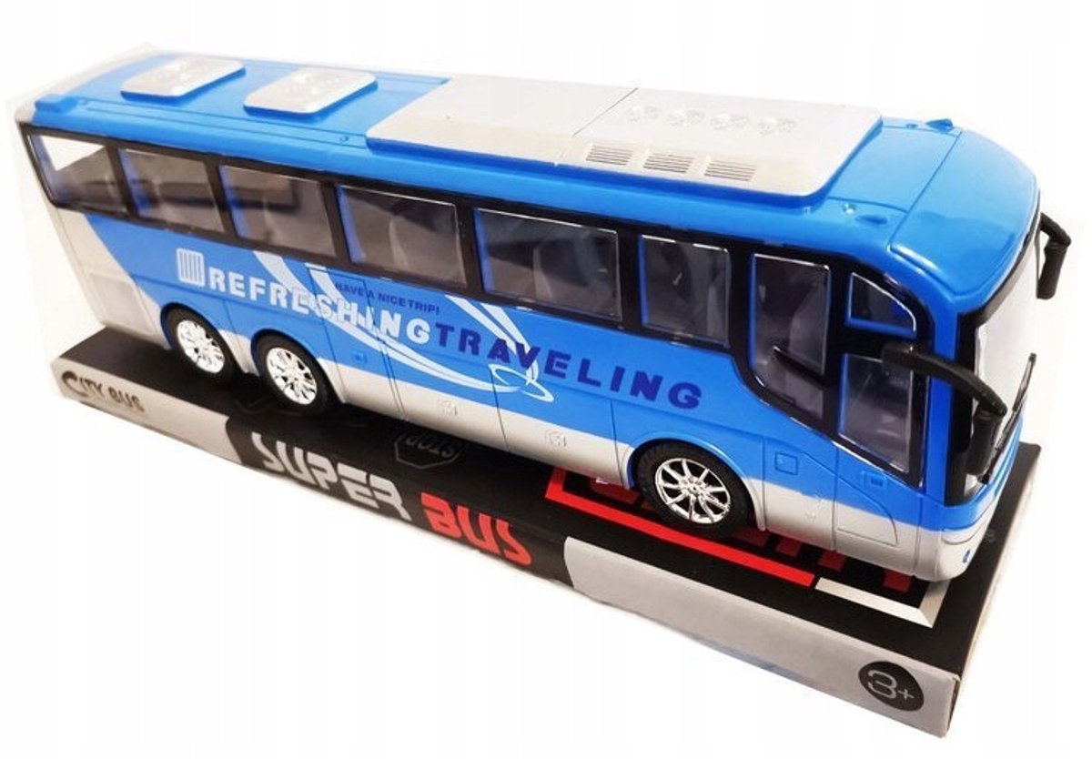 Grote Speelgoedbus 32 cm met aandrijving - Zwart