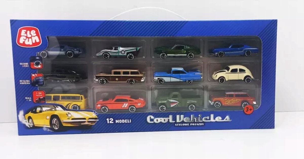 Elefun Speelgoed Autoset - 12 Vintage modellen