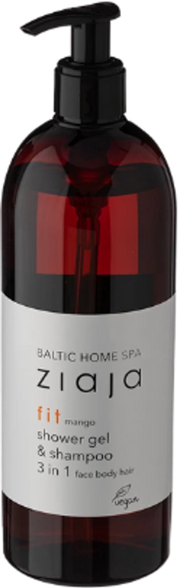 Ziaja 3-in-1 Douchegel & Shampoo | 1x 500 ml - Baltic Home Spa - Fit Mango | Voor Haar, Gezicht en Lichaam