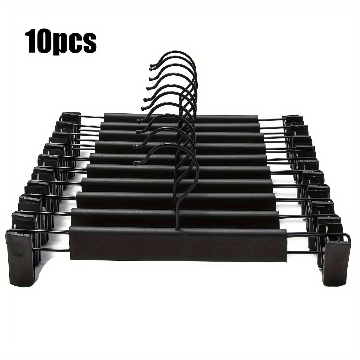 Livé® 10x Verstelbare Kledinghanger Clips – Zwart Anti-Roest