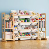 Meuble de rangement pour jouets SpaceAid avec 6 étagères et 12 bacs, bibliothèque/étagère pour enfants, rangement pour speelgoed, boîtes pour organiser la salle de jeux dans la chambre et la décoration de la pièce, blanc, 133 cm de large