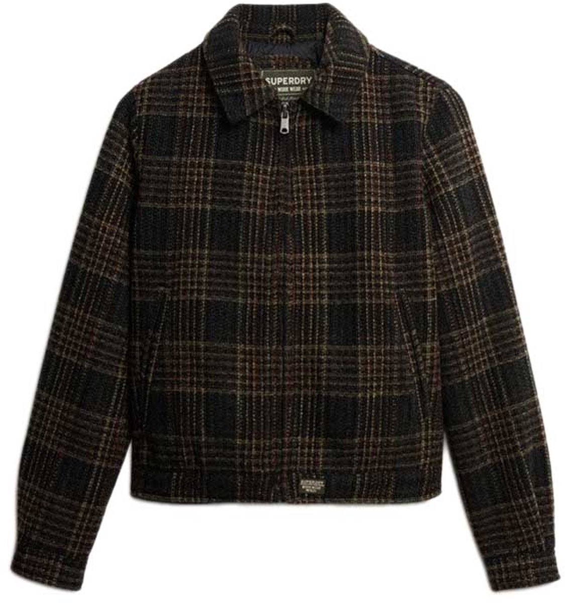 Superdry Checked Ranch Quilted Gewatteerde Jas M Vrouw Bruin