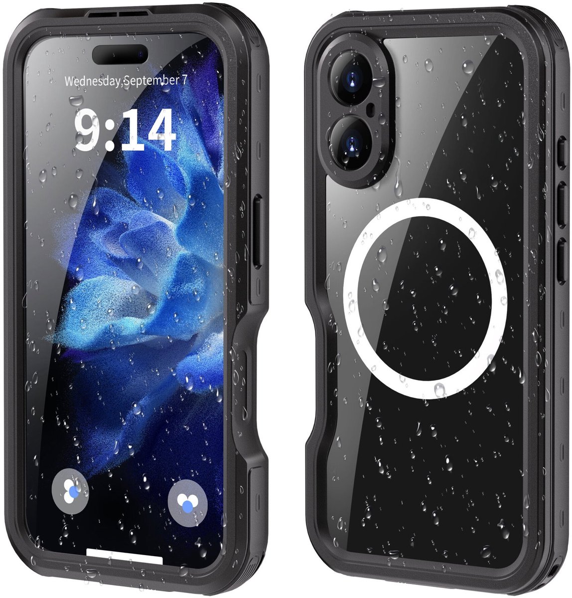 Turtle Shift Volledig waterdicht en stofdicht hoesje geschikt voor iPhone 16 - Magnetische ring