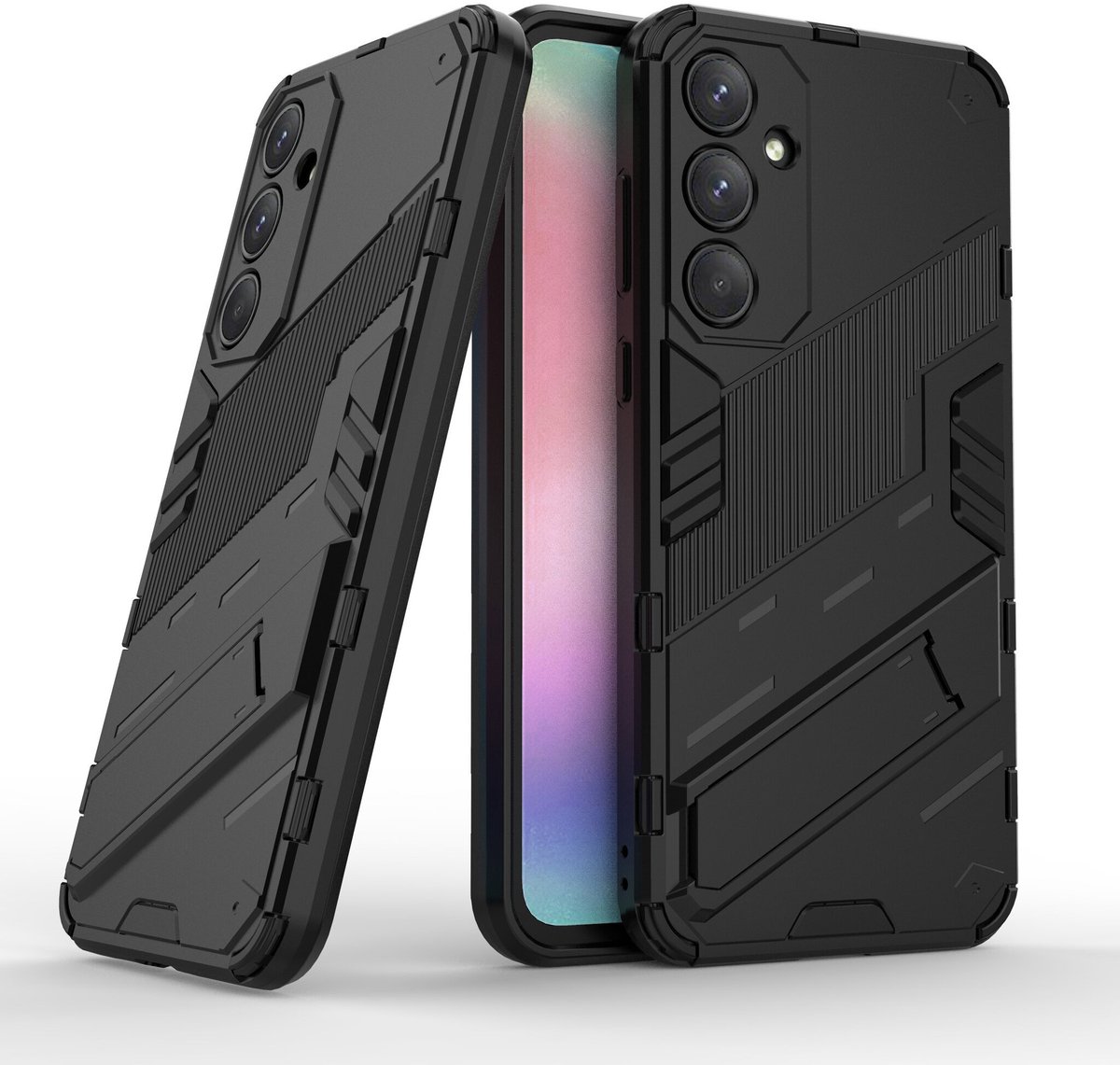 Solidenz StandGuard Xtreme geschikt voor Samsung Galaxy A35 hoesje - Zwart