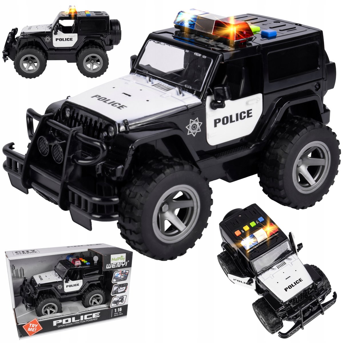Politiewagen met Geluid & Licht, 1:16, voor Kinderen
