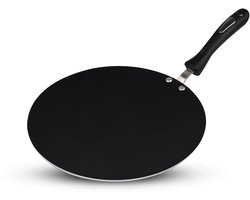 Anti-aanbak Mini Tawa 26cm – Zware Aluminium Roti Maker Pan voor Alle Warmtebronnen, Inclusief Inductie | Dubbele Laag PTFE Coating, Vlekbestendig, Duurzaam en Eenvoudig te Reinigen Platte Tava voor Roti, Naan & Chapati