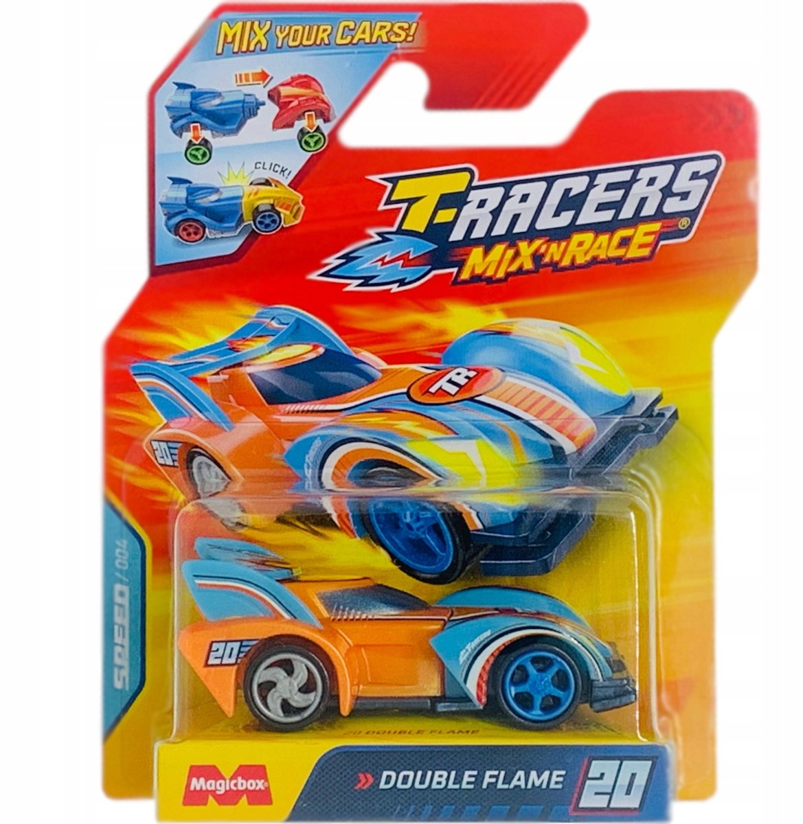 T-Racers 2.0 Double Flame 20 Mix 'n Race Auto - Snelheid en creativiteit