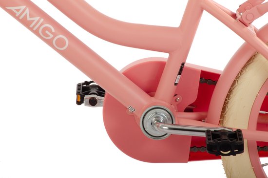 AMIGO Bella Meisjesfiets - Kinderfiets voor Meisjes - 12 Inch 21 cm - Terugtraprem - Zalmroze van AMIGO — afbeelding 5