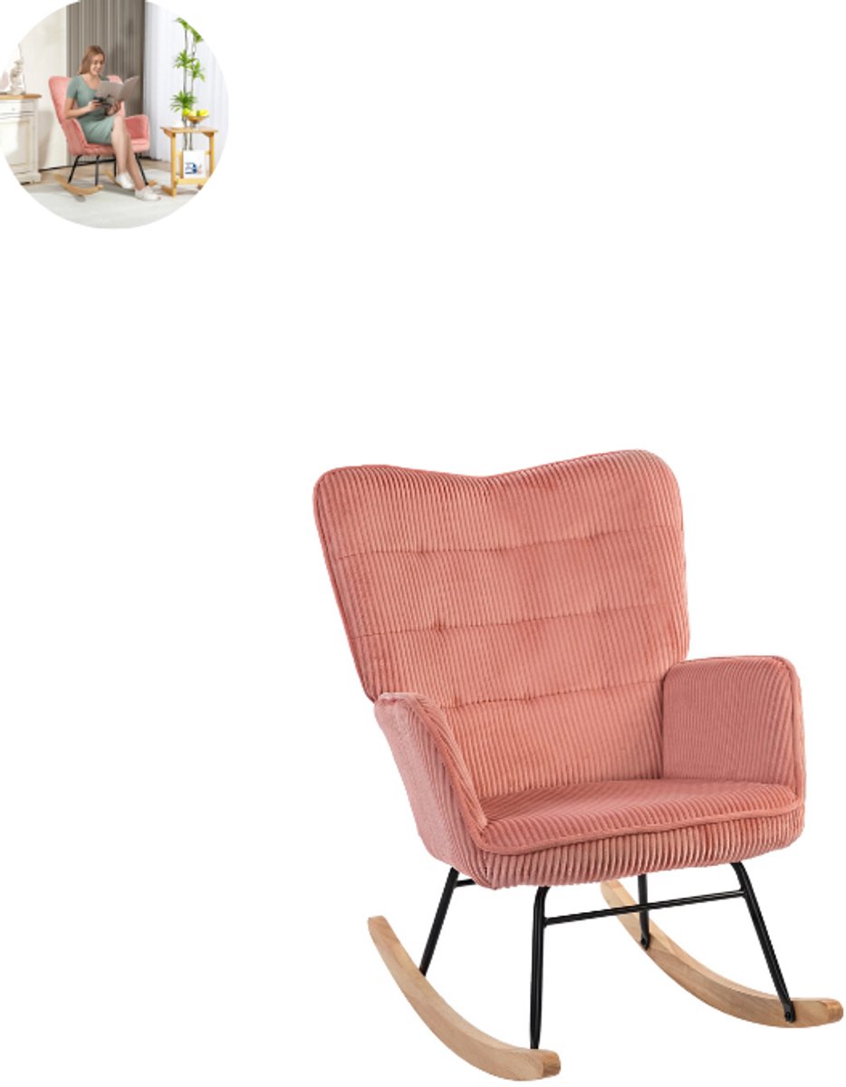 Fauteuil - Relaxstoel - Relaxfauteuil - Stoel - Met armleuning - Voor één Persoon - Roze