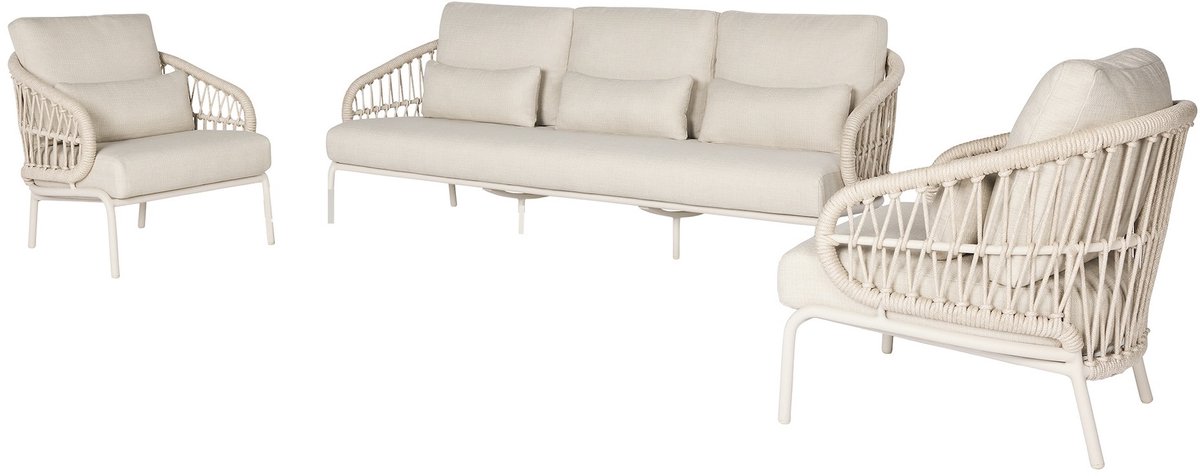 Suns Tosca stoel bank loungeset 3 delig camel sand rope