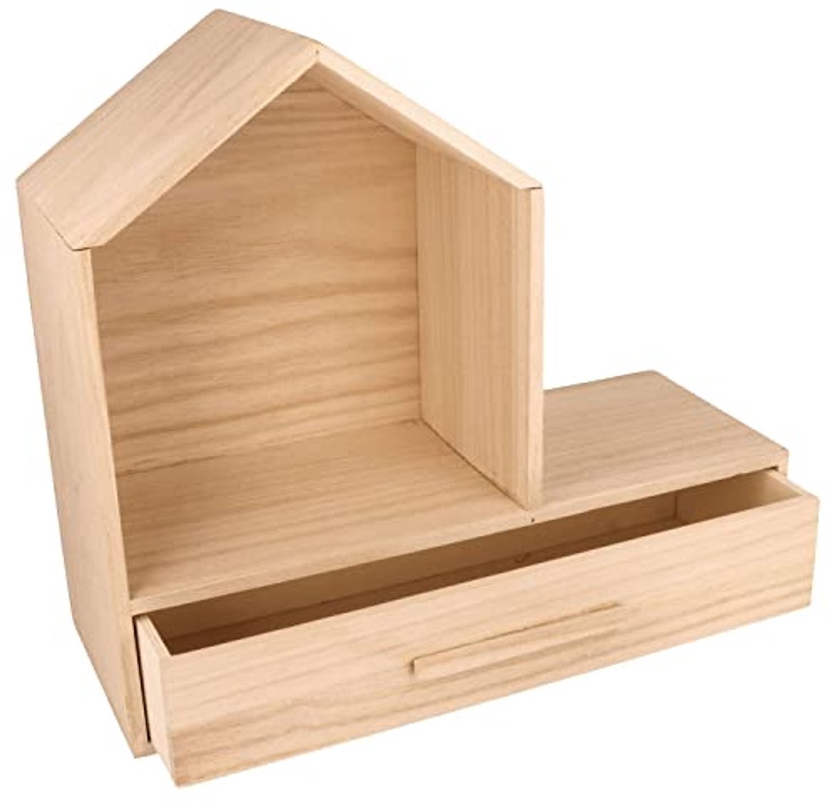 Houten huisrek met lade 32 x 12 x 28 cm